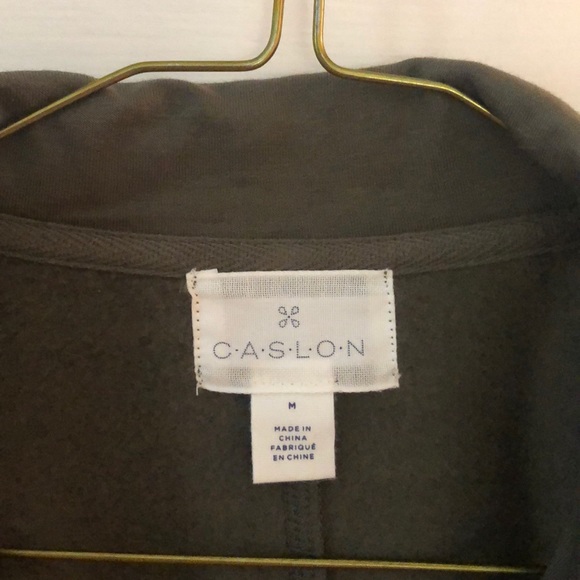 Olive green cotton jacket w/ties on sleeves. NWT - Picture 2 of 4